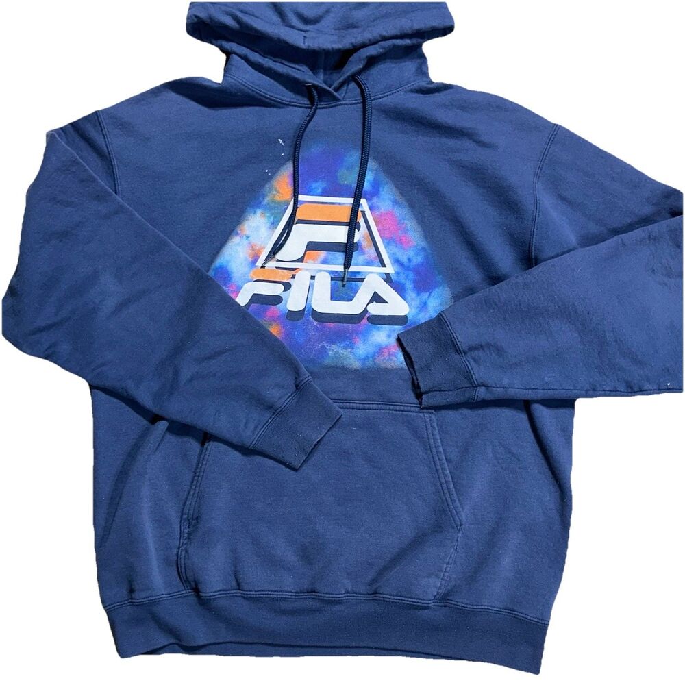 Fila Men's Dracen Tie Dye Hoodie Men’s Size Large Navy Blue